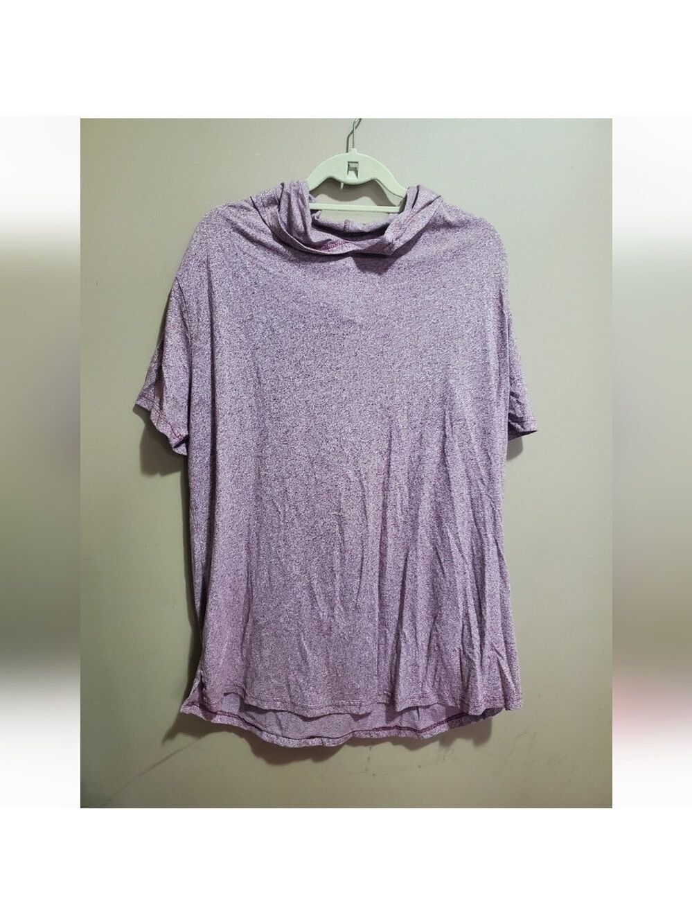 Unisex Heathered Pink Short Sleeve Hoodie Size 2XL